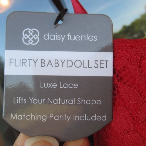 NWT push up baby doll & panty set red size S - Picture 7 of 16